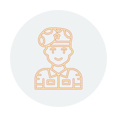 asker web simgesi, vektör illüstrasyonu 