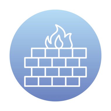 Şömine simgesinin vektör illüstrasyonu 