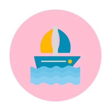 Basit düz yelkenli ikonu vektör çizimi tasarımı