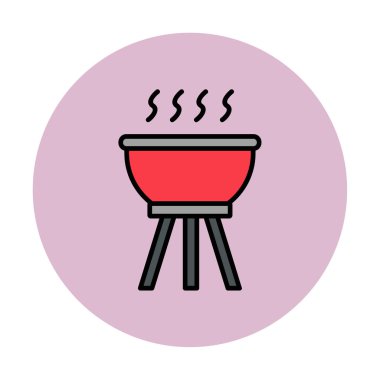 Barbekü. Web simgesi basit illüstrasyon                  