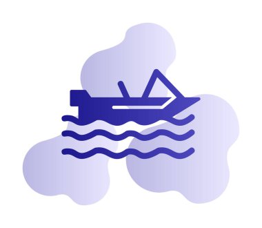 Basit Motorboat simgesi, vektör illüstrasyonu
