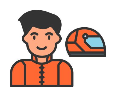 Araba Yarışçısı simgesi, vektör illüstrasyonu 