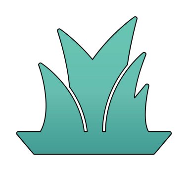 Çim simgesi, vektör illüstrasyonu 