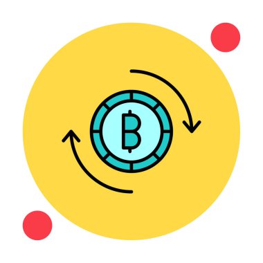 Basit bitcoin simgesi, vektör illüstrasyonu