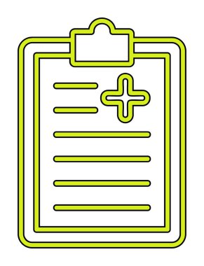 Tıbbi pano simgesi. Web için Tıbbi Rapor vektör simgesinin özet çizimi               