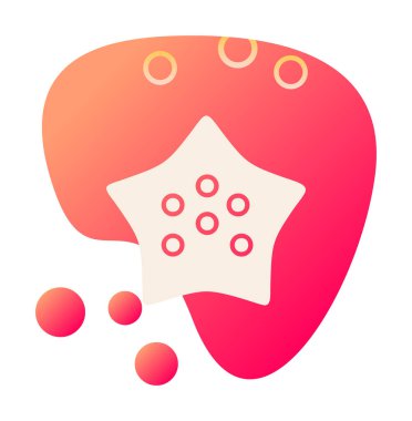 denizyıldızı düz ikon vektör çizimi 