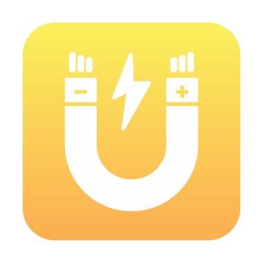 Manyetizma düz simgesinin vektör çizimi 