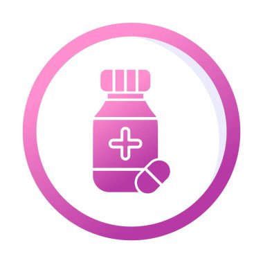 İlaç ikonlu ilaç şişesinin vektör çizimi