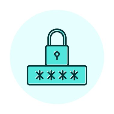 Basit Parola simgesi, vektör illüstrasyonu