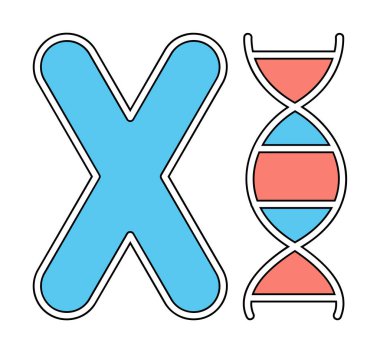 Basit Kromozom ikon vektör çizimi 