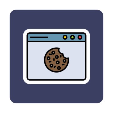 Basit Web Kurabiyeleri simgesi, vektör illüstrasyonu