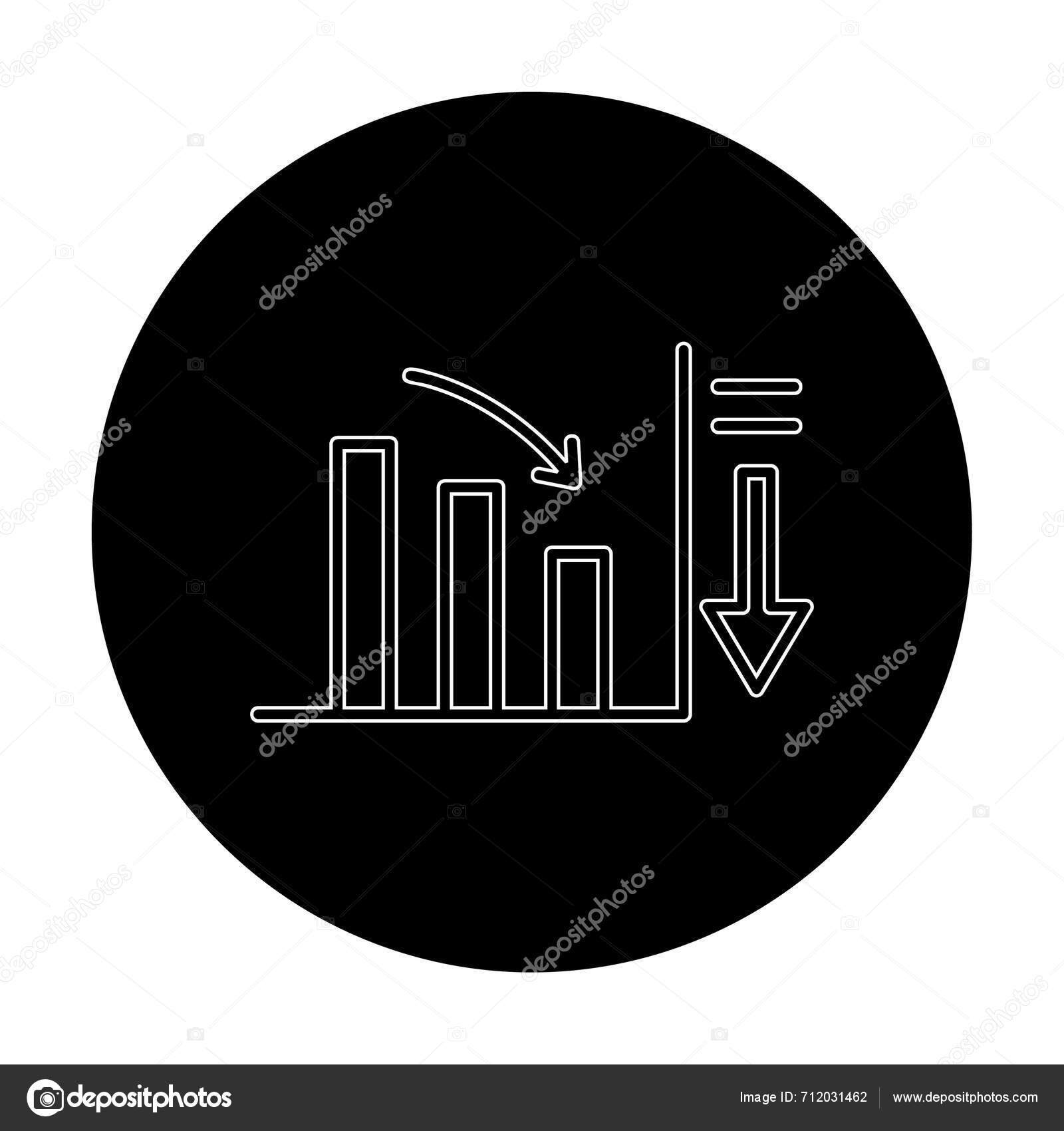 Egyszerű Csökkentési Grafikon Ikon Vektor Illusztráció