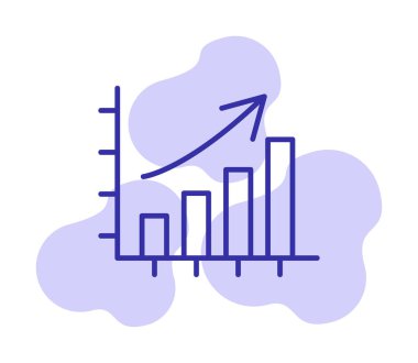 büyüyen grafik, bar grafiği vektör çizimi