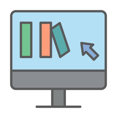 Basit Çevrimiçi Kitap satın alma simgesi, vektör illüstrasyonu