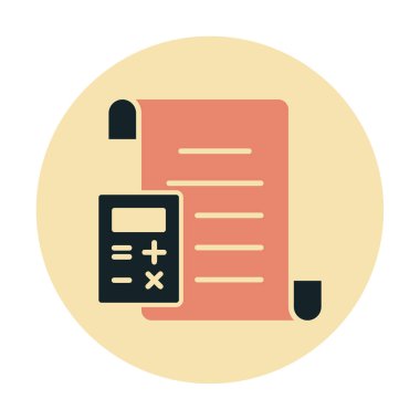 Basit muhasebe simgesi, vektör illüstrasyonu