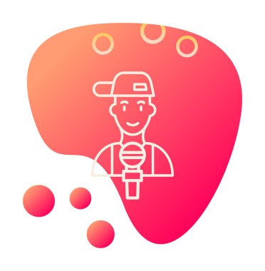 Mikrofonlu rapçinin vektör çizimi 