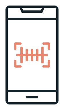 Basit barkod tarayıcı simgesi, vektör illüstrasyonu