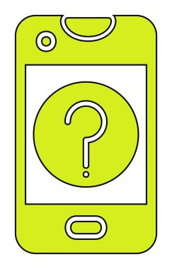 Yardım veya mobil destek simgesi, vektör illüstrasyonu 