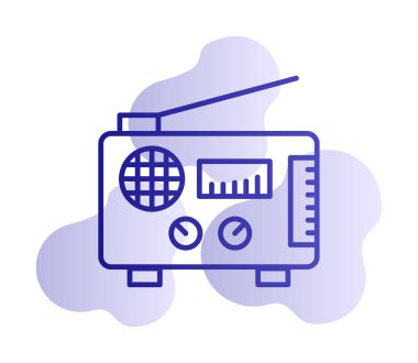 Düz radyo ikonu. özet çizim vektörü