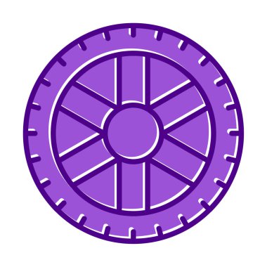 Lastik yassı vektör simgesi beyaz arkaplanda izole edildi