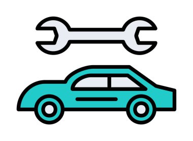 düz basit araba ikon vektör çizimi tasarımı