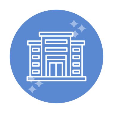 Alışveriş merkezi simgesi. Alışveriş merkezi oluşturma simgesi, vektör illüstrasyonu 