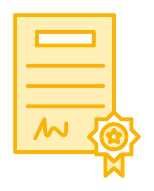 Sertifika vektör simgesi modern basit illüstrasyon                                 