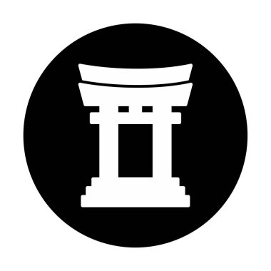 Basit Japon Tori Kapısı simgesi, vektör illüstrasyonu