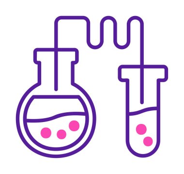 Test tüplü kimya laboratuvarı. Kimya konsepti                                             