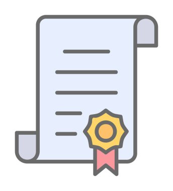 Sertifika vektör simgesi modern basit illüstrasyon                                 