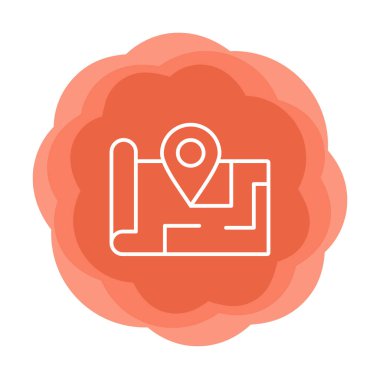 Konum iğnesi, vektör illüstrasyonlu harita simgesi