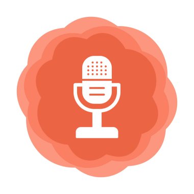 mikrofon simgesi uzun mavi arkaplanda izole edildi.