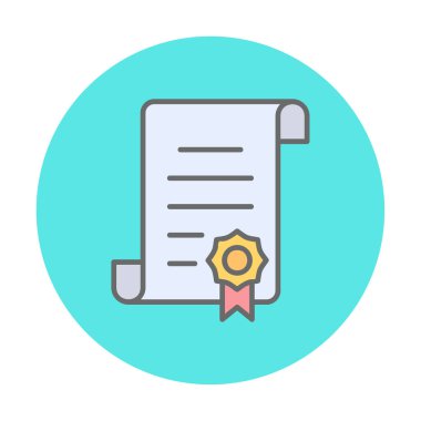 Sertifika vektör simgesi modern basit illüstrasyon                                 