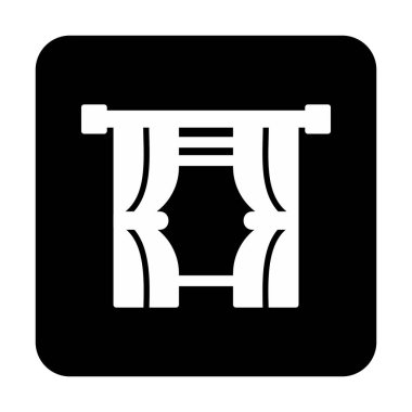 Tiyatro perdeleri simgesi, vektör illüstrasyonu 