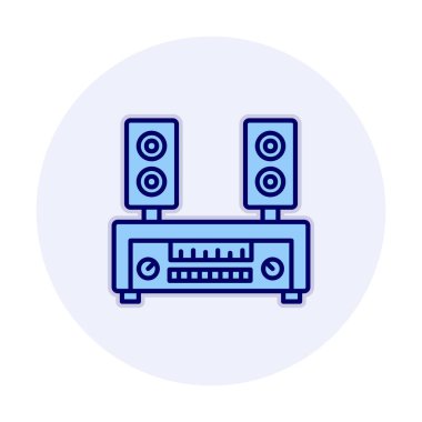 renk çizgisi ses hoparlörleri vektör çizimi 
