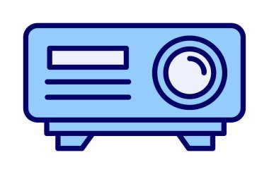 düz projektör web simgesi vektör çizimi tasarımı