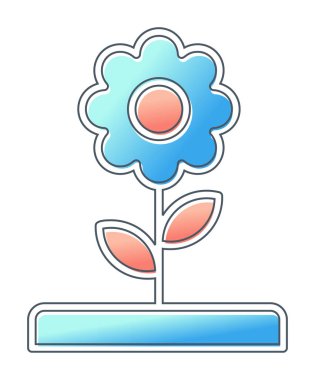  düz çiçek vektör illüstrasyon tasarımı