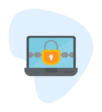 Basit düz Ransomware bilgisayar çizimi  