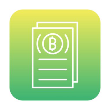 Belgeler ve bitcoin simgesinin vektör illüstrasyonu 