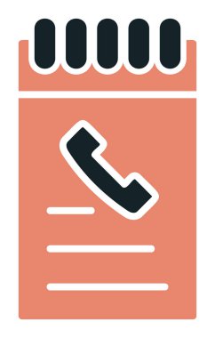 Beyaz arkaplanda telefon rehberi ikonu vektör çizimi