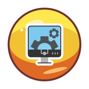 Bilgisayar ayarları simgesi, vektör çizim