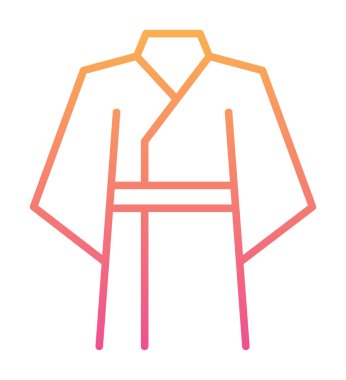 Japon kimonosu ana hatları ikon vektör illüstrasyonu 