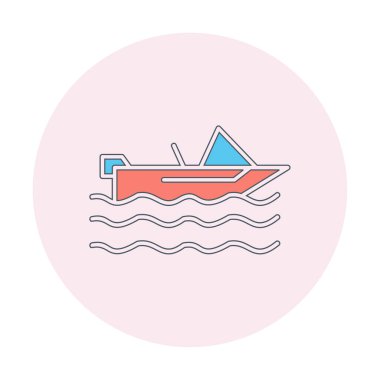 Basit Motorboat simgesi, vektör illüstrasyonu