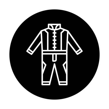 Race Suit web simgesi, vektör illüstrasyonu