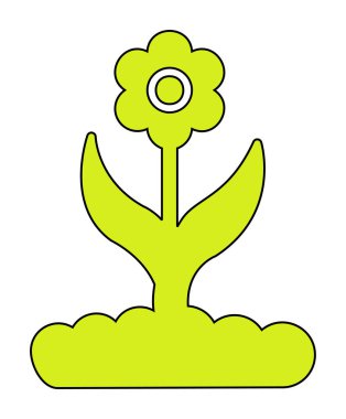  düz çiçek vektör illüstrasyon tasarımı