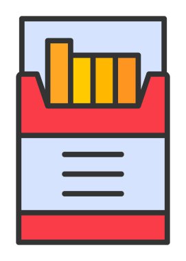 Sigara Kutusu Web simgesi, vektör illüstrasyonu 