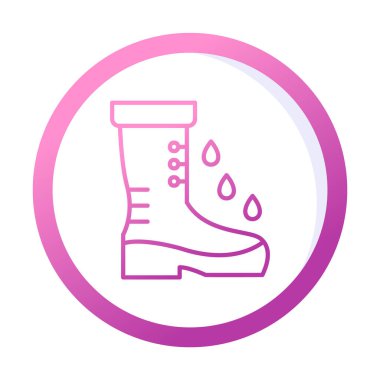 Basit Rainboot simgesi, vektör illüstrasyonu