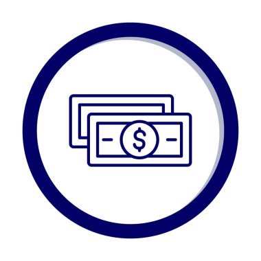 Dolar para çizgisi simgesi, vektör illüstrasyonu