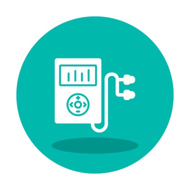 Kulaklık simgesi, vektör illüstrasyonlu Mp3 oynatıcı