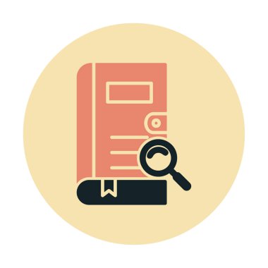 Büyüteç vektör çizimi olan bir kitap. Arama Kitabı kavramı                  